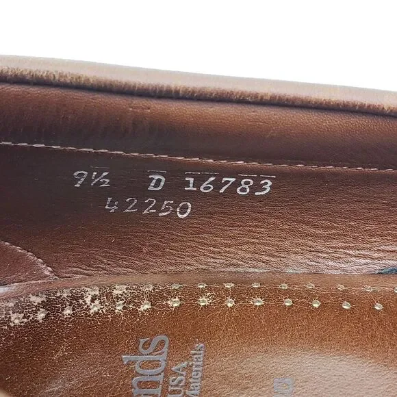 Allen Edmonds Nashua Mens Size 9.5 Brown Black Leather Kiltie Tassel Loafer Shoe